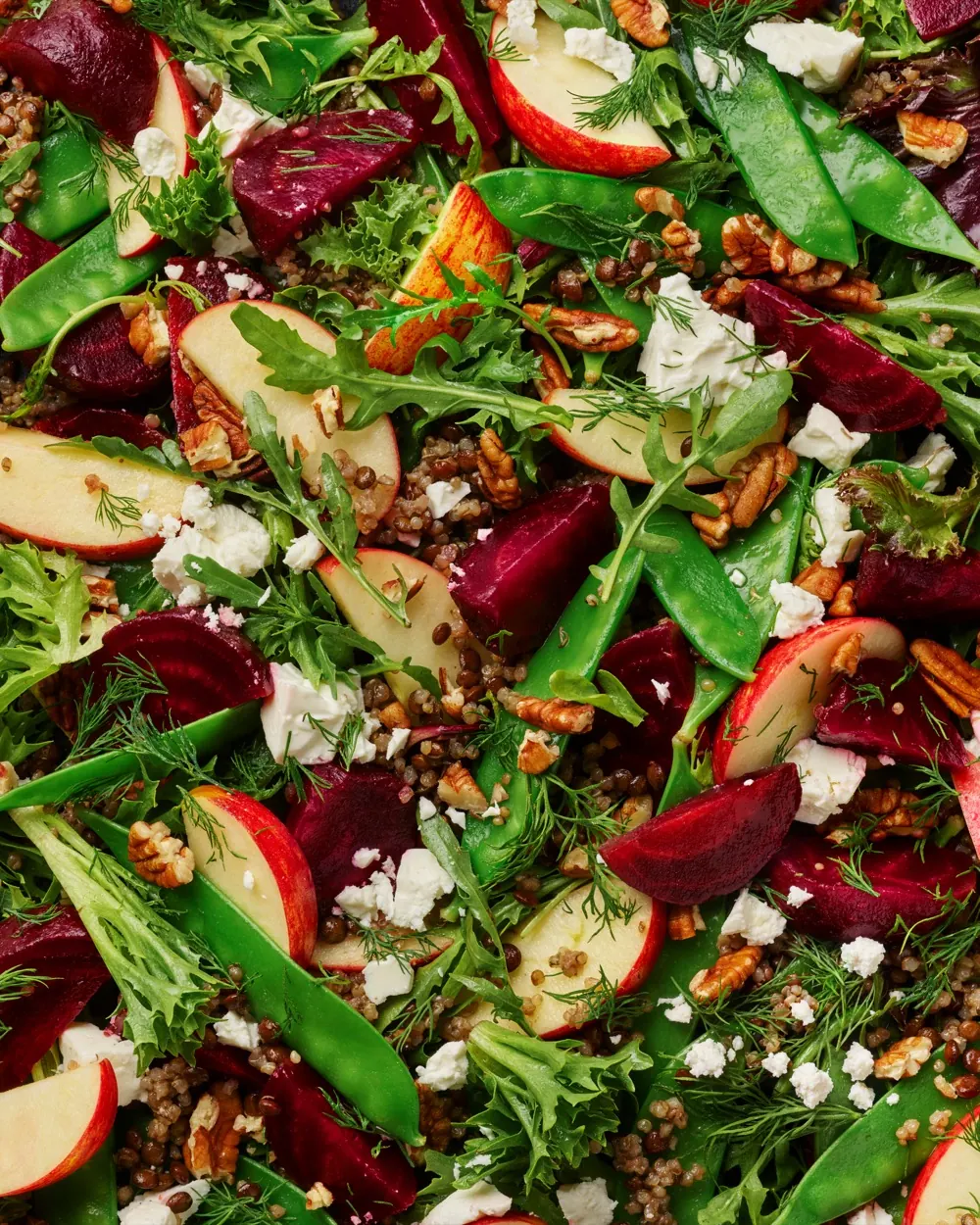 Close-up of colourful wholefood ingredients