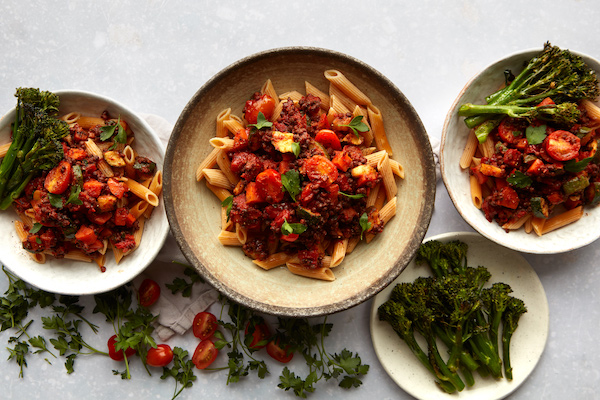 Veggie penne bolognese recipe