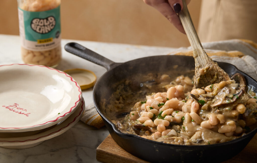Bold Bean Co Porcini Mushroom Beanotto with Pine Nuts & Grated Cheese