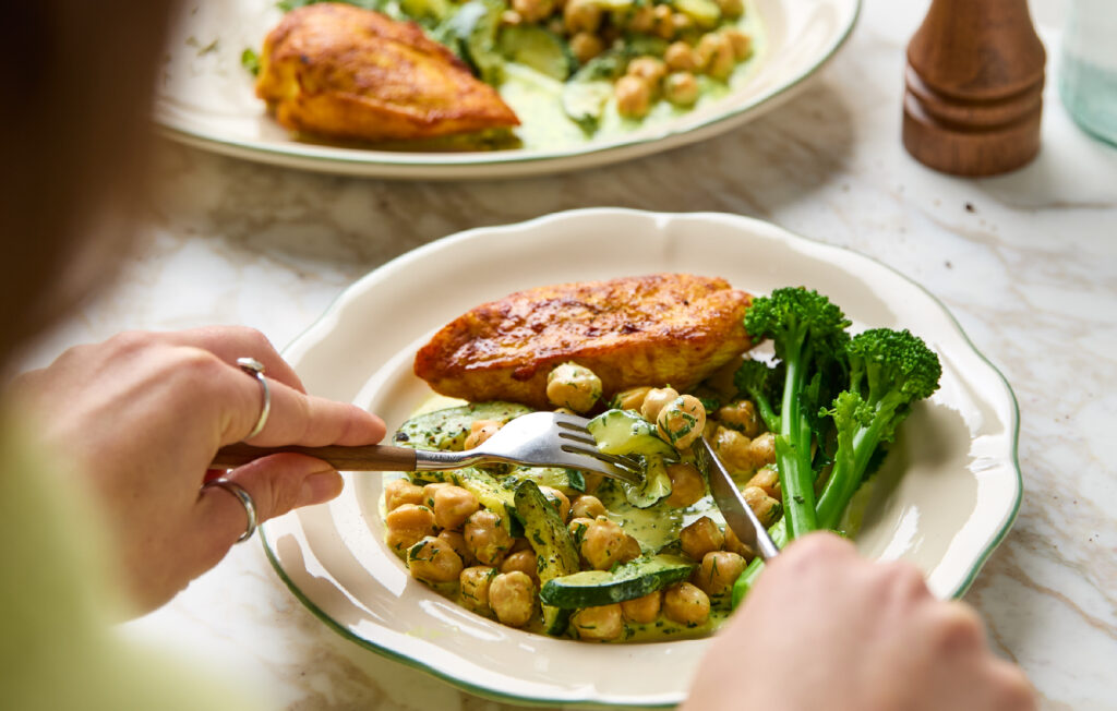 Bold Bean Co Roast Turmeric Chicken with Golden Goddess Chickpeas & Tenderstem Broccoli